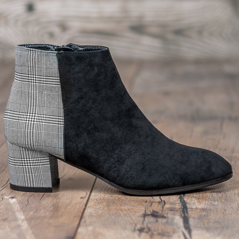 Filippo Stylové kozačky na sloupek černá šedá 2