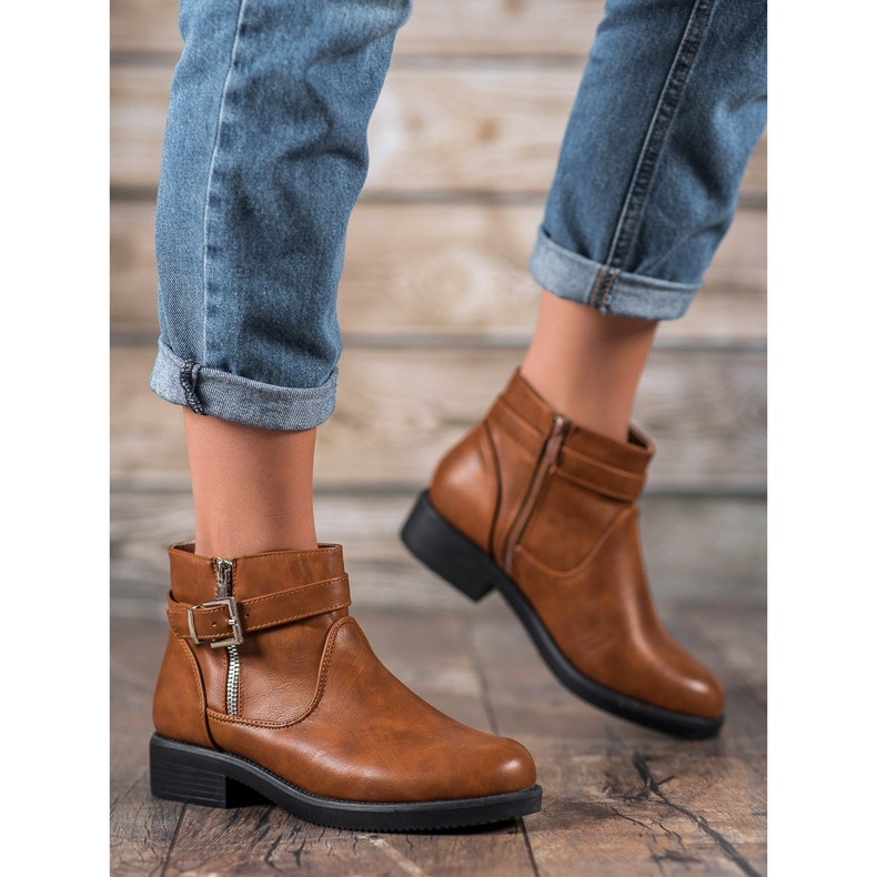 Abloom Hnědé boty s eko kůží hnědý 1