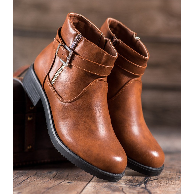 Abloom Hnědé boty s eko kůží hnědý 2