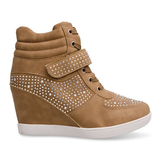 Tenisky Tenisky na klínových botách 3188 Khaki vícebarevný zelená 1