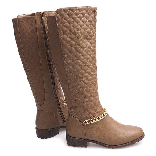 Prošívané teplé boty 16072 Khaki vícebarevný zelená 1