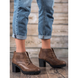 SHELOVET Šněrovací boty na platformě hnědý vícebarevný 1