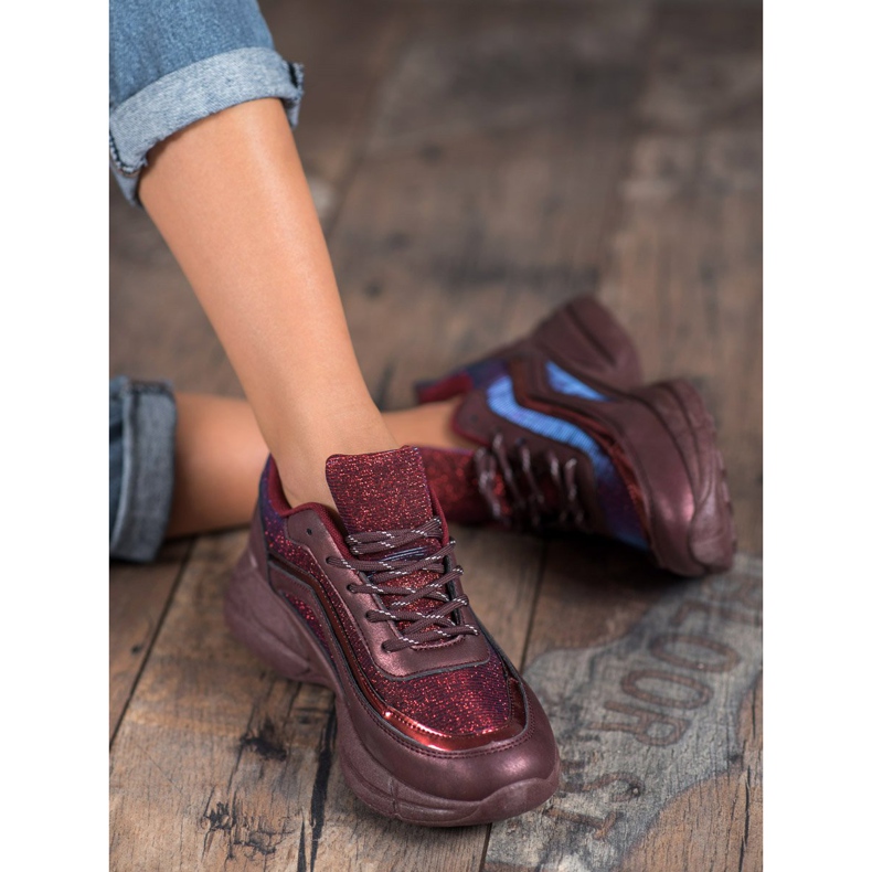 SHELOVET Lesklé sportovní boty červené 2