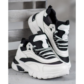 SHELOVET Módní tenisky bílý černý 1