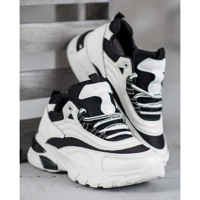 SHELOVET Módní tenisky bílý černý 1