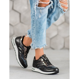 SHELOVET Snake Print tenisky černý 2