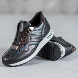 SHELOVET Snake Print tenisky černý 1