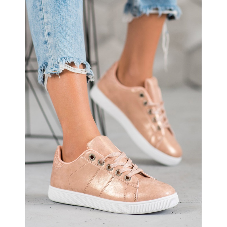 SHELOVET Tenisky se třpytkami růžový 1