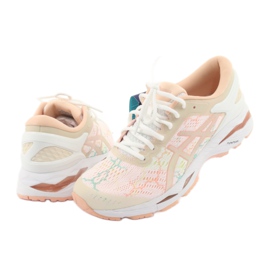 Běžecké boty Asics gel Kayano 24 Lite Show W T8A9N-0101 bílý hnědý pomerančový zelený 3