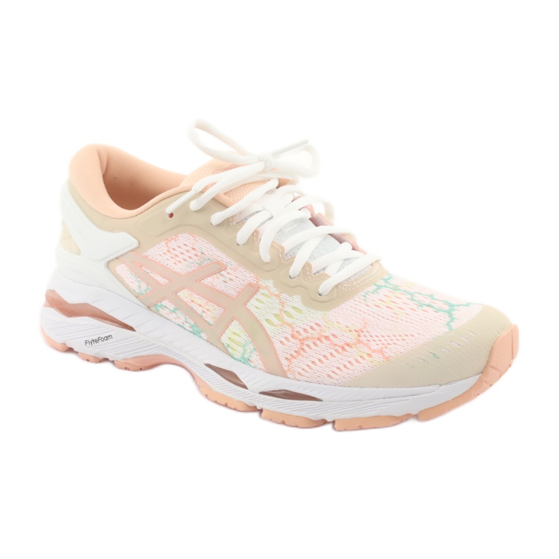Běžecké boty Asics gel Kayano 24 Lite Show W T8A9N-0101 bílý hnědý pomerančový zelený 1