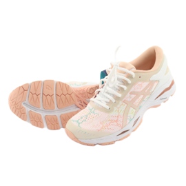 Běžecké boty Asics gel Kayano 24 Lite Show W T8A9N-0101 bílý hnědý oranžový zelená 4