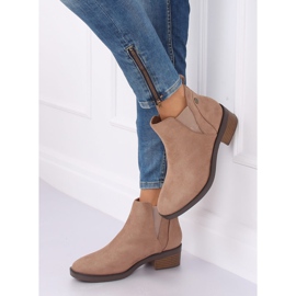 Béžové dámské boty Chelsea 8B978 Khaki béžový 2