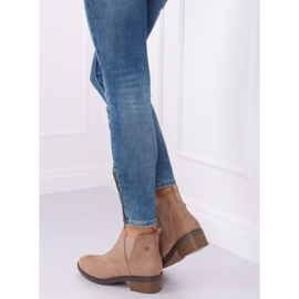 Béžové dámské boty Chelsea 8B978 Khaki béžový 1