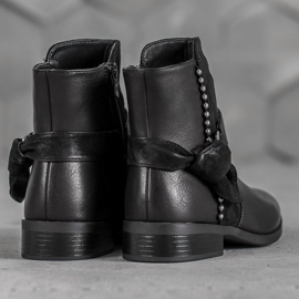 SDS Černé dámské kozačky černý 2