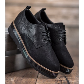 SHELOVET Boty na platformě tisku hada černý 1