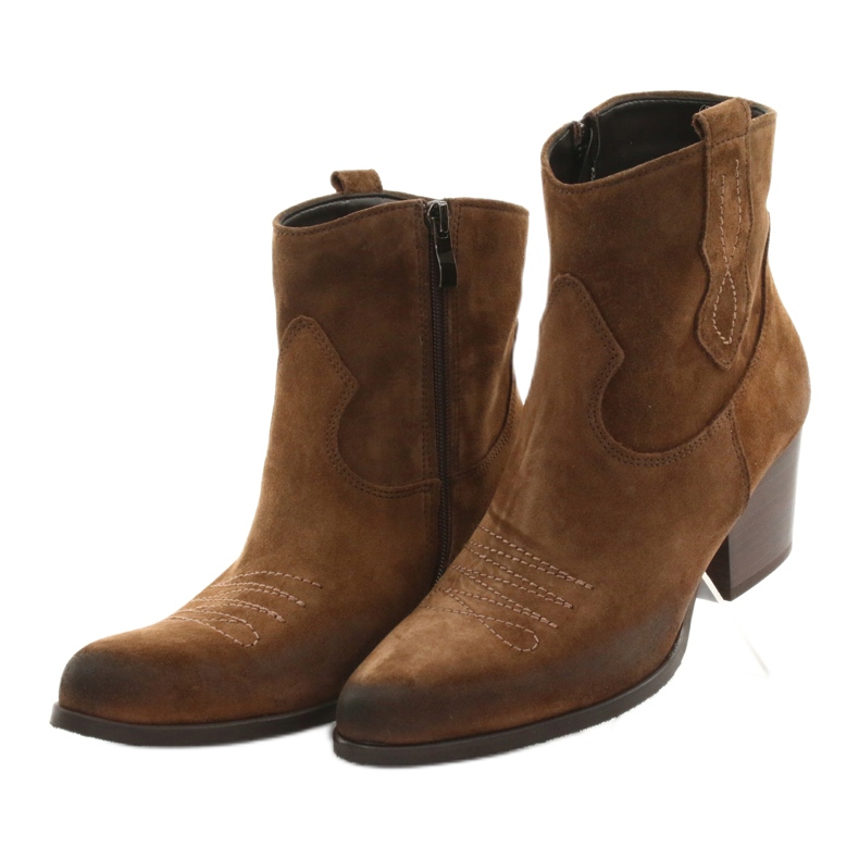 Kovbojské semišové boty Gamis 3837 hnědý 4