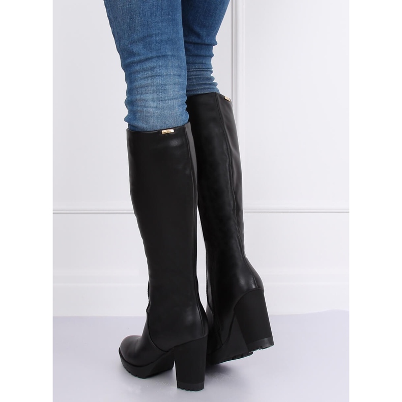 Černé vysoké podpatky 1107-GG Černá 1