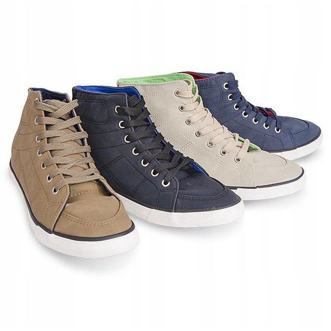 Vysoké ležérní tenisky 033 Navy Blue námořnická modř 1