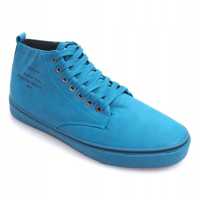 Stylové vysoké tenisky Y007 Sky Blue modrý 1 Stylové vysoké tenisky Y007 Sky Blue modrý 1