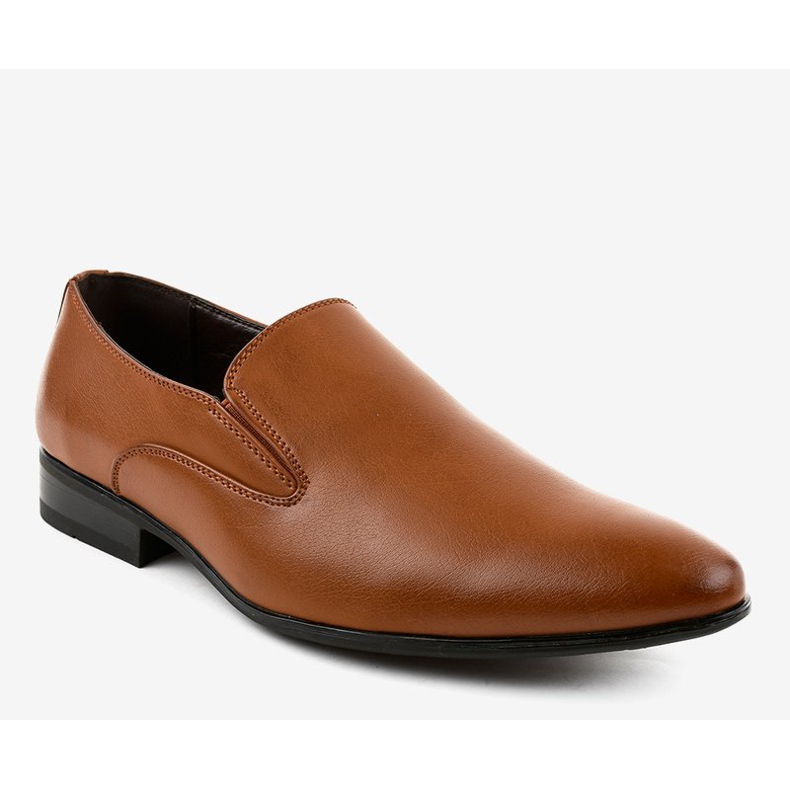 Hnědé elegantní polobotky 6-317 mokasínů hnědý 1