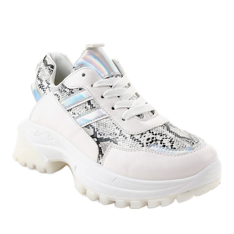 Stylová bílá sportovní obuv 690051 bílý vícebarevný 1 Stylová bílá sportovní obuv 690051 bílý vícebarevný 1
