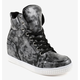 Černé tenisky se šněrovacími klíny ON001 černá 1