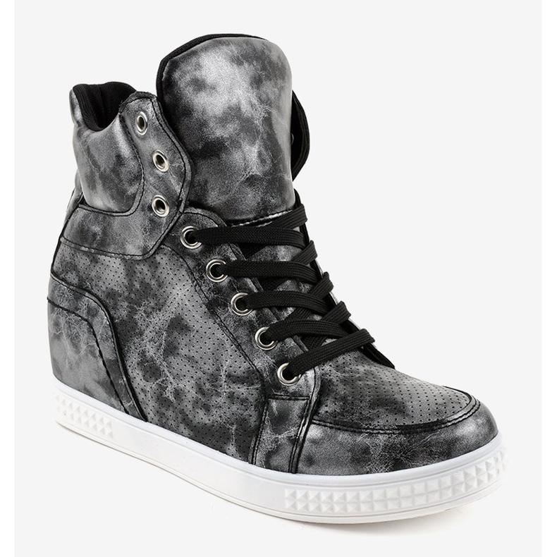 Černé tenisky se šněrovacími klíny ON001 černá 1