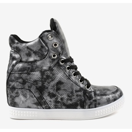 Černé tenisky se šněrovacími klíny ON001 černá 2