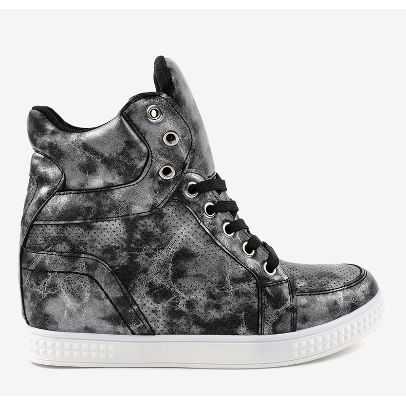 Černé tenisky se šněrovacími klíny ON001 černá 2