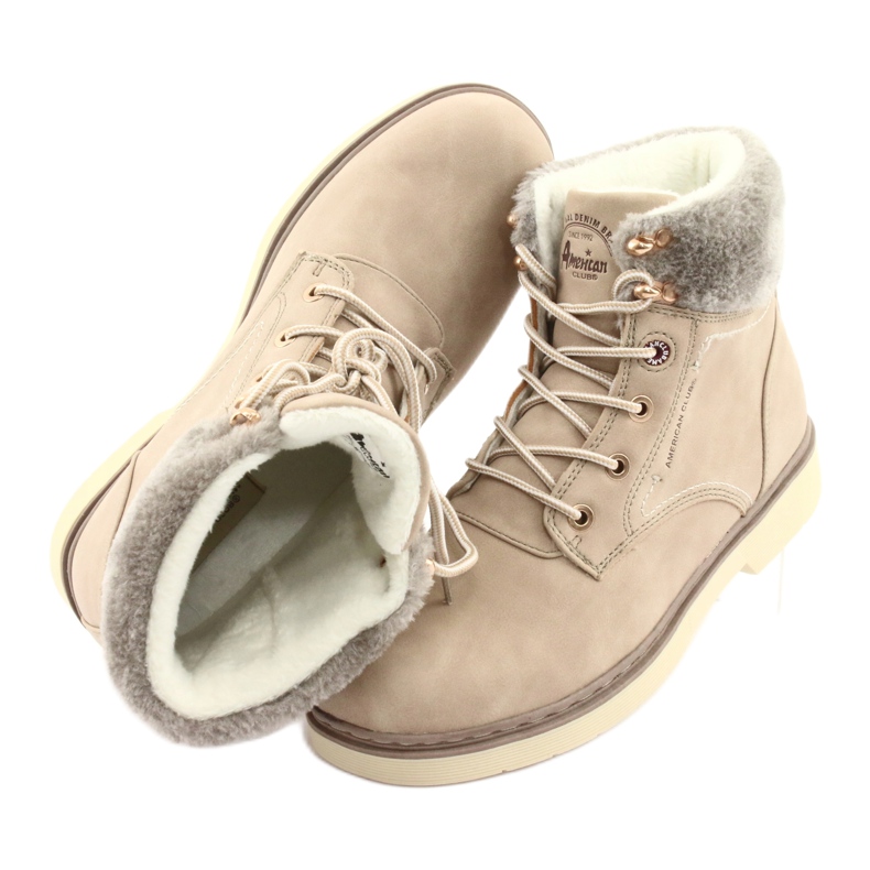American Club American Boots Dámské krajky -Up Beige RH47 béžový 6