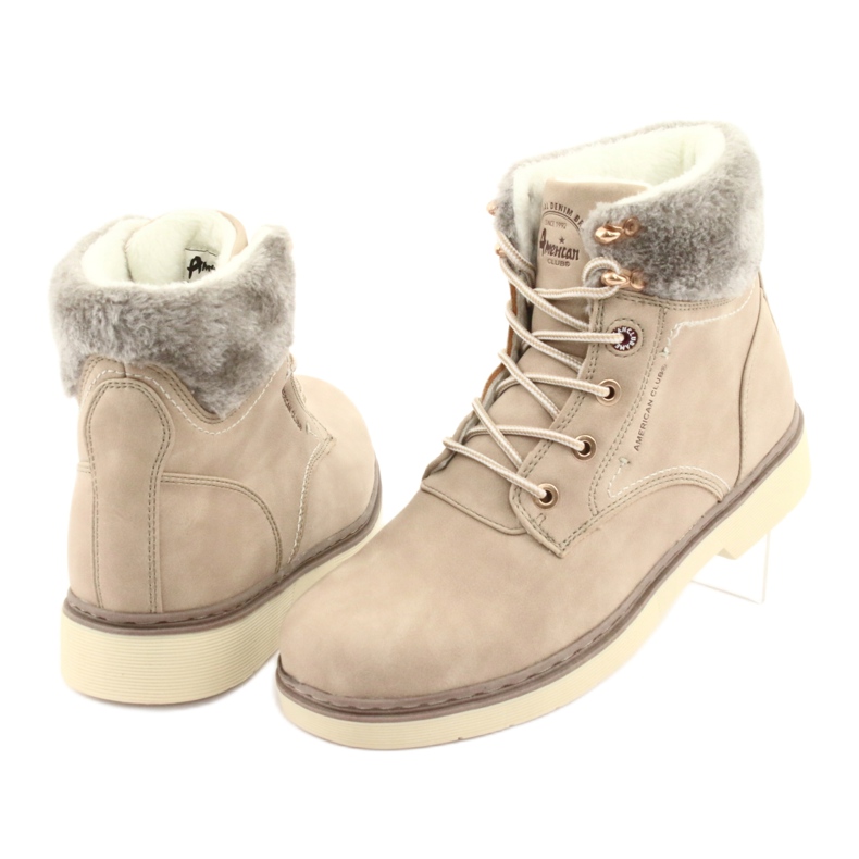 American Club American Boots Dámské krajky -Up Beige RH47 béžový 4
