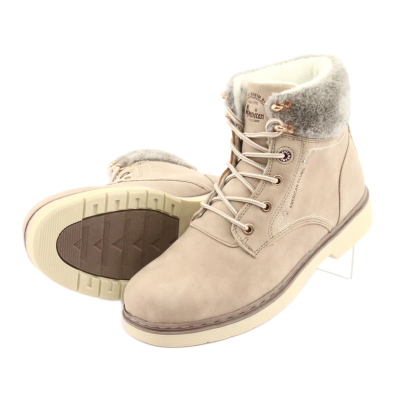 American Club American Boots Dámské krajky -Up Beige RH47 béžový 5