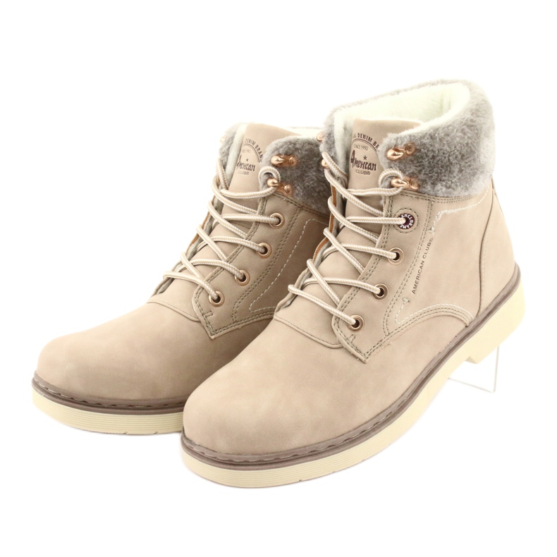 American Club American Boots Dámské krajky -Up Beige RH47 béžový 3