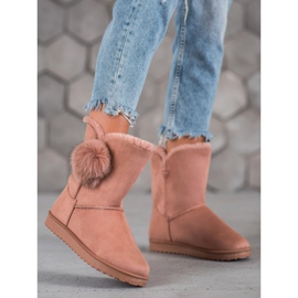 SHELOVET Mukluki s bambulí růžový 1