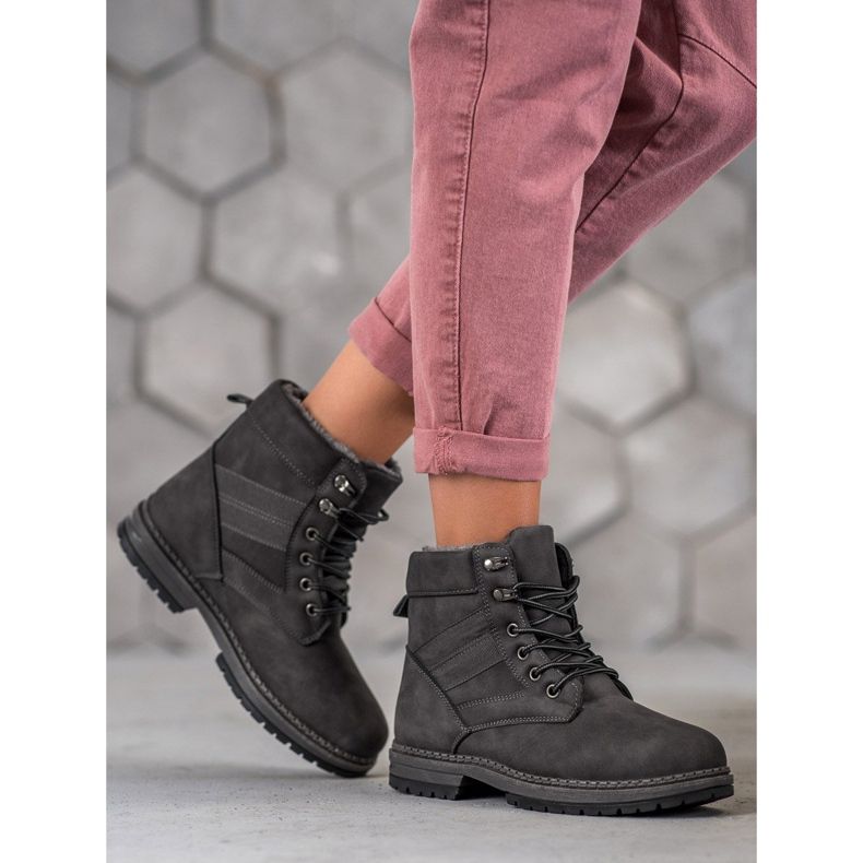 SHELOVET Šedé zimní boty šedá 1