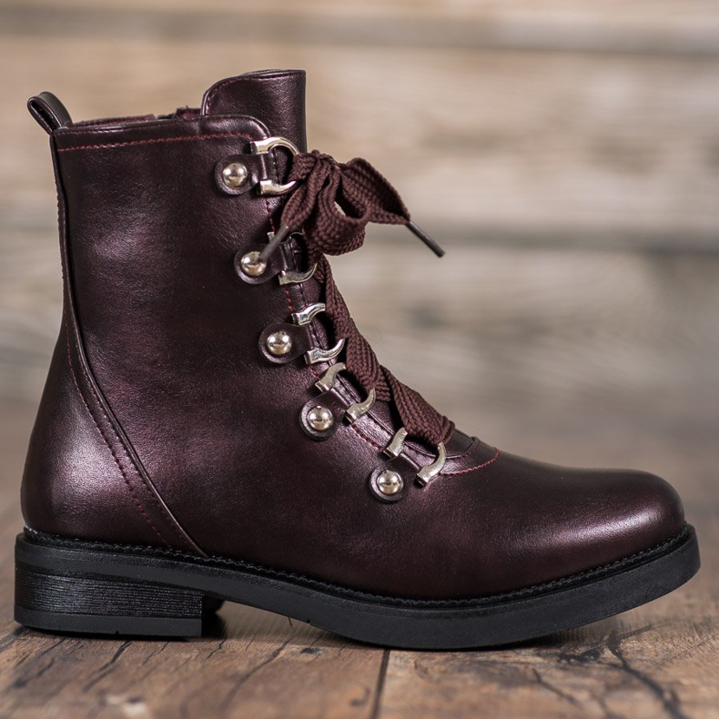 SHELOVET Šněrovací boty červené vícebarevný 2