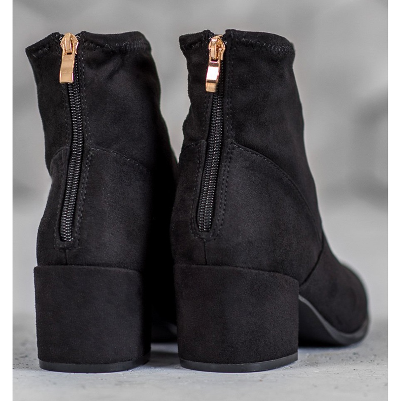 SHELOVET Stylové kozačky na zip černý 1