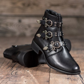 Anesia Paris Černé boty se sponami černá 1