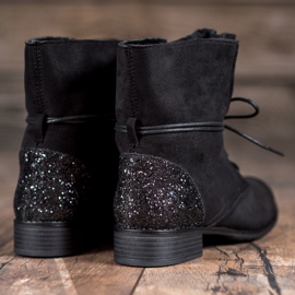 S. BARSKI Černé šněrovací boty černý 1