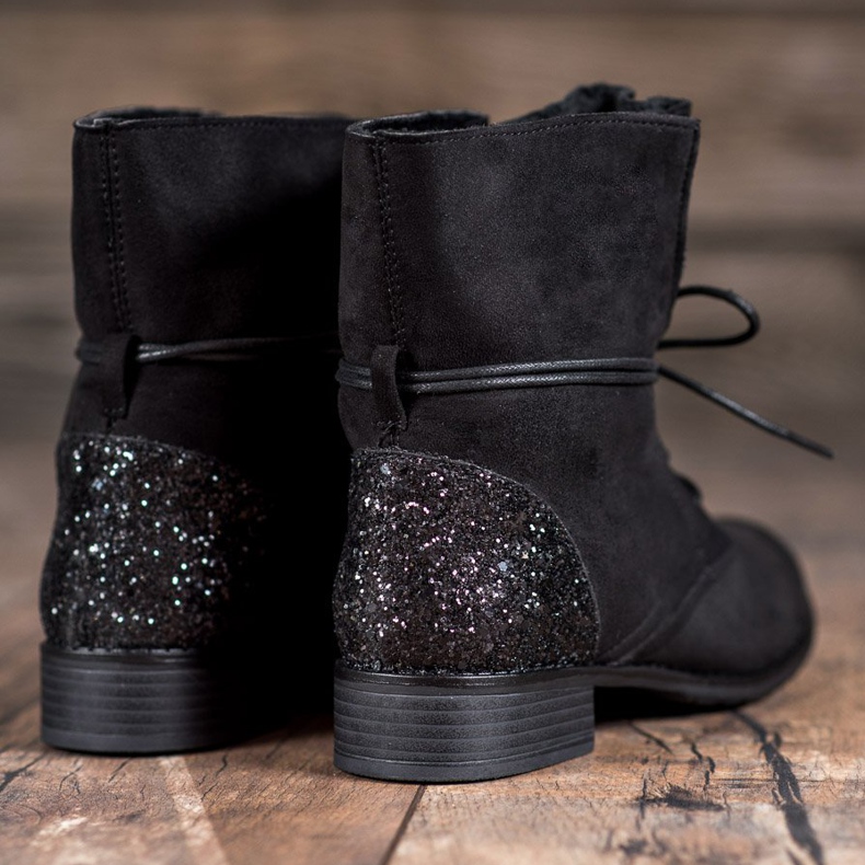 S. BARSKI Černé šněrovací boty černá 1