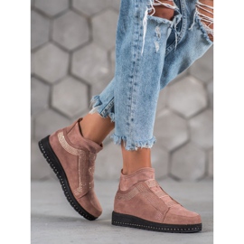 SHELOVET Dámské nazouvací boty růžový 1