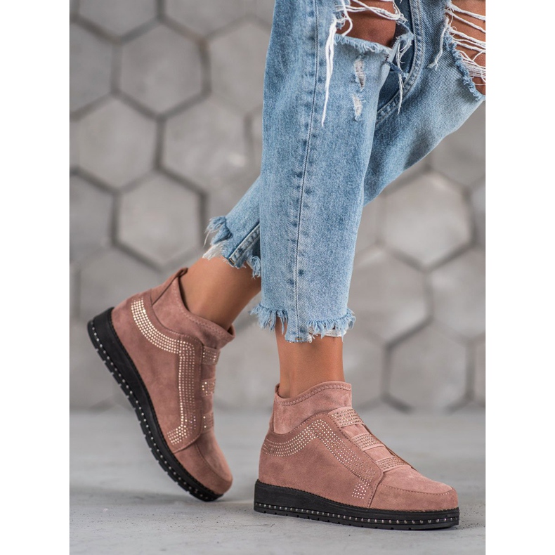 SHELOVET Dámské nazouvací boty růžový 1