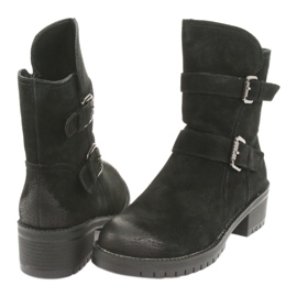 M.Daszyński Černé semišové kožené boty Daszyński 161 černý 4