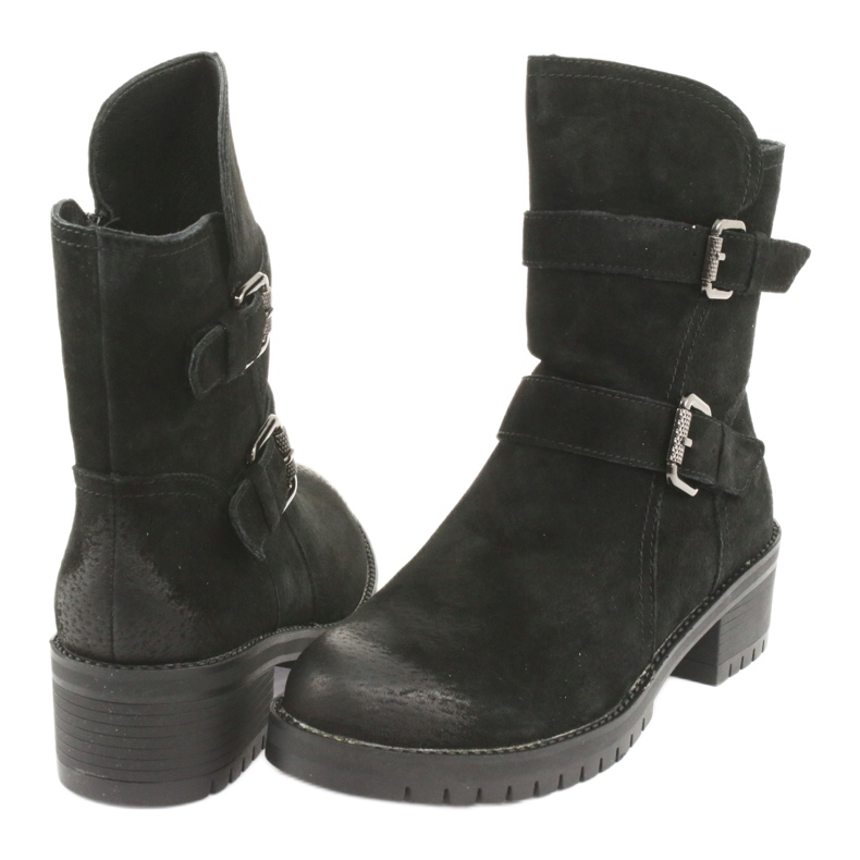 M.Daszyński Černé semišové kožené boty Daszyński 161 černý 4