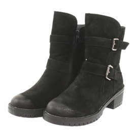 M.Daszyński Černé semišové kožené boty Daszyński 161 černá 3 M.Daszyński Černé semišové kožené boty Daszyński 161 černá 3