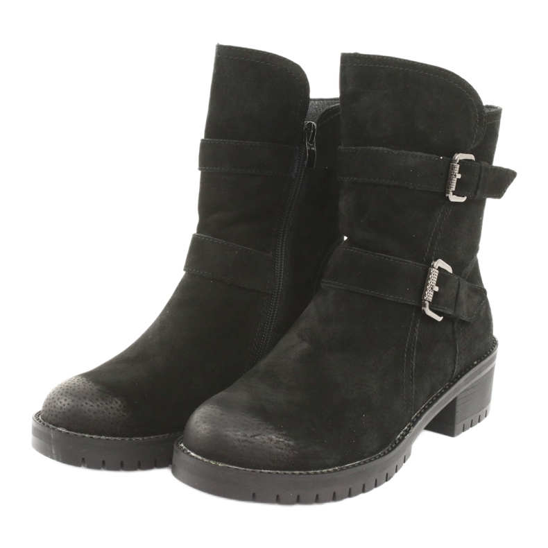 M.Daszyński Černé semišové kožené boty Daszyński 161 černý 3