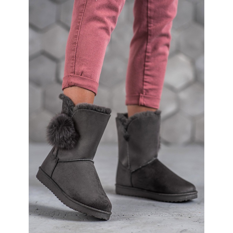 SHELOVET Mukluki s bambulí šedá 1