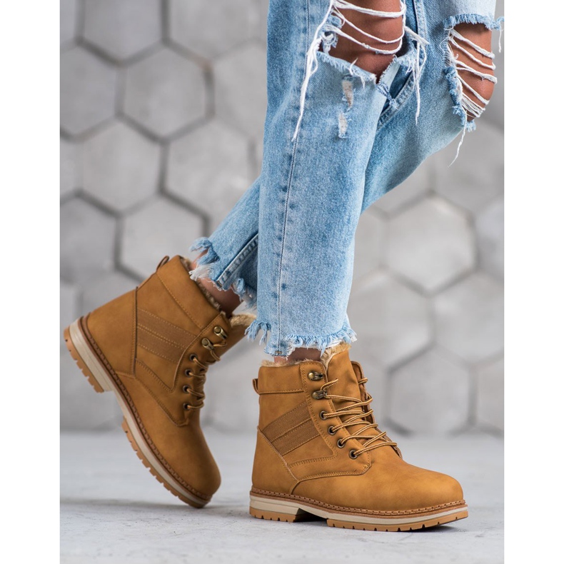 SHELOVET Velbloudí zimní boty hnědý vícebarevný 1