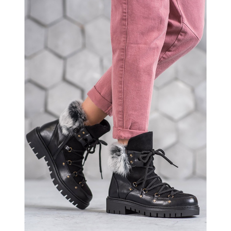 SHELOVET Dámské nazouvací boty černá 1