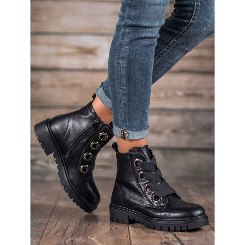 SHELOVET Pracovníci na platformě černý 2